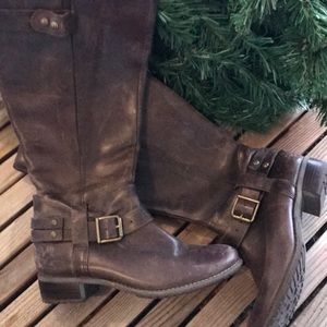 EUC Hush Puppies Tall Brown Leather Riding Boots